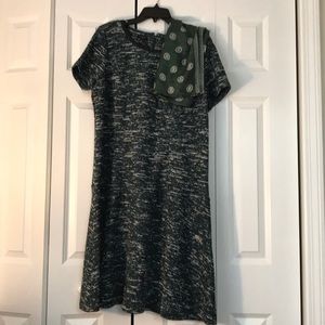 Talbots size 16 W turquoise black and white dress